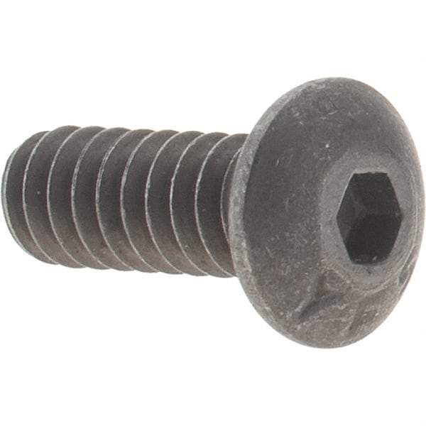 Value Collection - #6-32 UNC Hex Socket Drive, Button Screw - Alloy Steel, Black Oxide Finish, Fully Threaded, 3/8" Length Under Head - Apex Tool & Supply