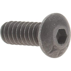 Value Collection - #6-32 UNC Hex Socket Drive, Button Screw - Alloy Steel, Black Oxide Finish, Fully Threaded, 3/8" Length Under Head - Apex Tool & Supply