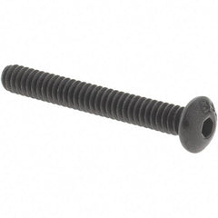 Value Collection - #4-40 UNC Hex Socket Drive, Button Screw - Alloy Steel, Black Oxide Finish, Fully Threaded, 7/8" OAL - Apex Tool & Supply