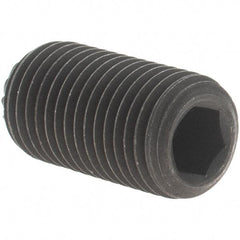 Value Collection - 3/8-24 UNF, 3/4" OAL, Knurled Cup Point Set Screw - Grade 8 Alloy Steel, 3/16" Key - Apex Tool & Supply