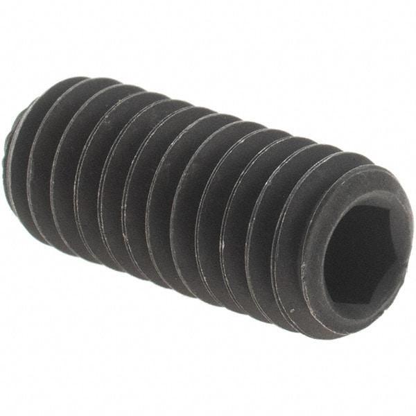 Value Collection - 5/16-18 UNC, 3/4" OAL, Knurled Cup Point Set Screw - Grade 8 Alloy Steel, 5/32" Key - Apex Tool & Supply