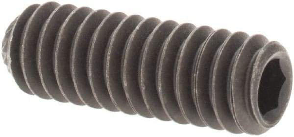 Value Collection - 1/4-20 UNC, 3/4" OAL, Knurled Cup Point Set Screw - Grade 8 Alloy Steel, 1/8" Key - Apex Tool & Supply