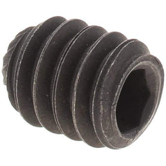 Value Collection - 1/4-20 UNC, 5/16" OAL, Knurled Cup Point Set Screw - Grade 8 Alloy Steel, 1/8" Key - Apex Tool & Supply