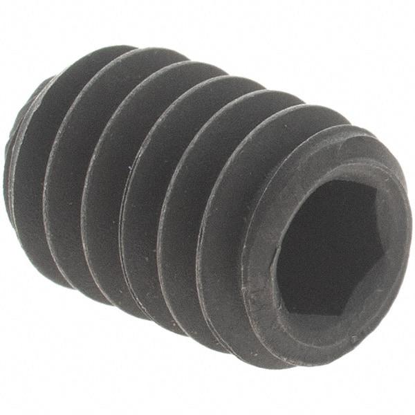 Value Collection - 1/4-20 UNC, 3/8" OAL, Knurled Cup Point Set Screw - Grade 8 Alloy Steel, 1/8" Key - Apex Tool & Supply