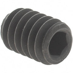 Value Collection - 1/4-20 UNC, 3/8" OAL, Knurled Cup Point Set Screw - Grade 8 Alloy Steel, 1/8" Key - Apex Tool & Supply