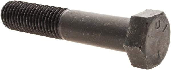 Value Collection - 7/8-9 UNC, 4-1/2" Length Under Head Hex Head Cap Screw - Partially Threaded, Grade 5 Steel, Uncoated, 1-5/16" Hex - Apex Tool & Supply