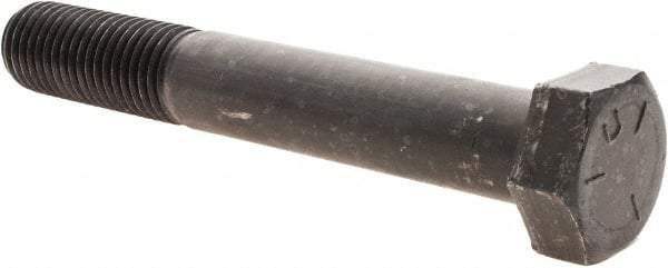 Value Collection - 7/8-9 UNC, 6" Length Under Head Hex Head Cap Screw - Partially Threaded, Grade 5 Steel, Uncoated, 1-5/16" Hex - Apex Tool & Supply