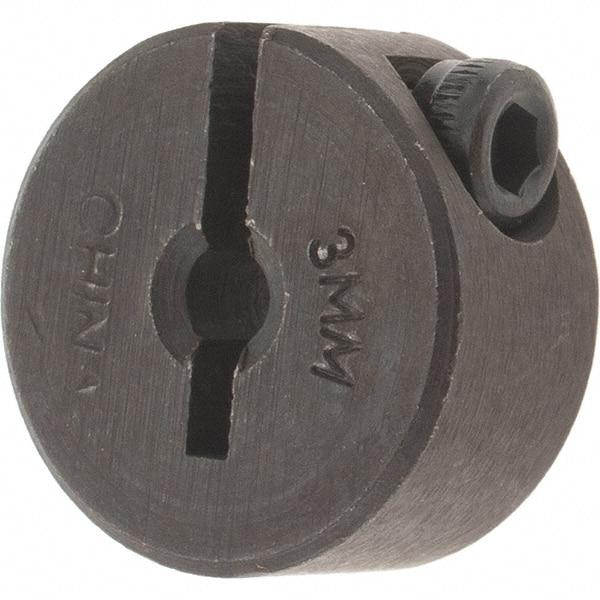 Value Collection - 3mm Bore, Steel, One Piece Clamp Collar - 11/16" Outside Diam - Apex Tool & Supply