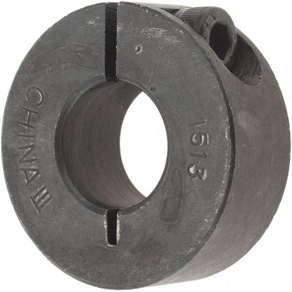 Value Collection - 15mm Bore, Steel, One Piece Clamp Collar - 1-3/8" Outside Diam - Apex Tool & Supply