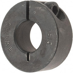 Value Collection - 15mm Bore, Steel, One Piece Clamp Collar - 1-3/8" Outside Diam - Apex Tool & Supply