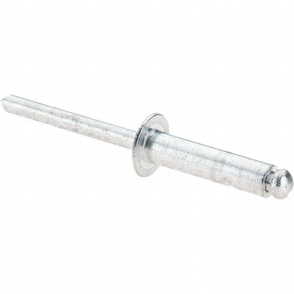 Value Collection - Size 812 Dome Head Aluminum Open End Blind Rivet - Aluminum Mandrel, 0.626" to 3/4" Grip, 1/2" Head Diam, 0.257" to 0.261" Hole Diam, 1" Length Under Head, 1/4" Body Diam - Apex Tool & Supply