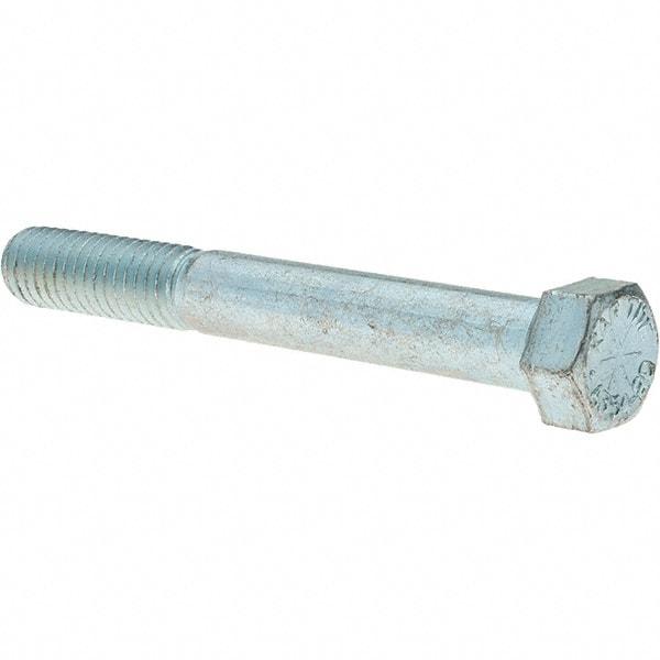 Value Collection - 7/16-14 UNC, 3-1/2" Length Under Head Hex Head Cap Screw - Partially Threaded, Grade 8 Alloy Steel, Zinc-Plated Finish, 5/8" Hex - Apex Tool & Supply