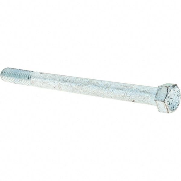 Value Collection - 7/16-14 UNC, 5-1/2" Length Under Head Hex Head Cap Screw - Partially Threaded, Grade 8 Alloy Steel, Zinc-Plated Finish, 5/8" Hex - Apex Tool & Supply