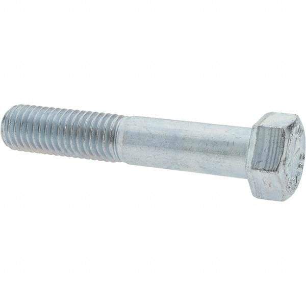 Value Collection - 5/8-11 UNC, 3-1/2" Length Under Head Hex Head Cap Screw - Partially Threaded, Grade 8 Alloy Steel, Zinc-Plated Finish, 15/16" Hex - Apex Tool & Supply