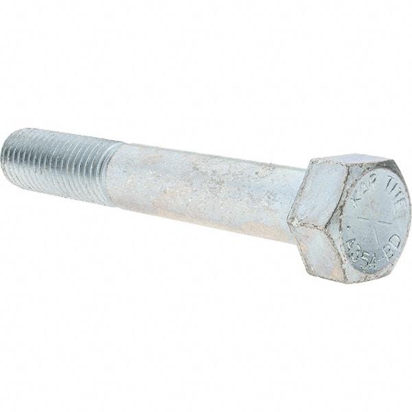 Value Collection - 3/4-10 UNC, 5" Length Under Head Hex Head Cap Screw - Partially Threaded, Grade 8 Alloy Steel, Zinc-Plated Finish, 1-1/8" Hex - Apex Tool & Supply