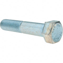 Value Collection - 7/8-9 UNC, 4-1/2" Length Under Head Hex Head Cap Screw - Partially Threaded, Grade 8 Alloy Steel, Zinc-Plated Finish, 1-5/16" Hex - Apex Tool & Supply