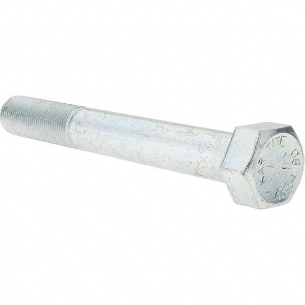 Value Collection - 7/8-9 UNC, 7" Length Under Head Hex Head Cap Screw - Partially Threaded, Grade 8 Alloy Steel, Zinc-Plated Finish, 1-5/16" Hex - Apex Tool & Supply