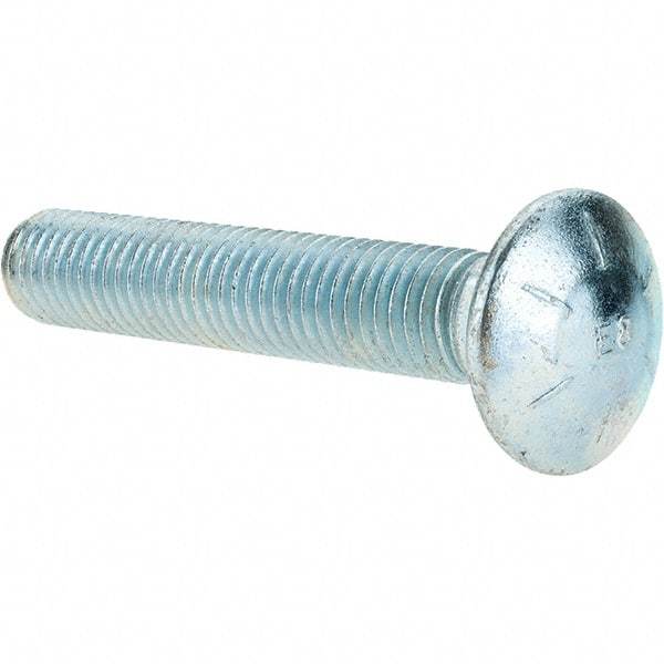 Value Collection - 5/8-11 UNC 3-1/2" Length Under Head, Standard Square Neck, Carriage Bolt - Grade 8 Alloy Steel, Zinc-Plated Clear Chromate Finish - Apex Tool & Supply
