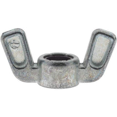Value Collection - 3/8-16 UNC, Zinc Plated, Zinc Alloy Nylon-Insert Locking Wing Nut - Grade 2, 1-1/2" Wing Span, 0.718" Wing Span - Apex Tool & Supply