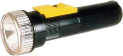 Ability One - LED Bulb, Industrial/Tactical Flashlight - Black, Yellow Plastic Body, D Alkaline Batteries Not Included - Apex Tool & Supply
