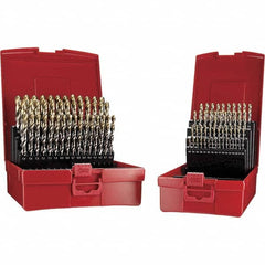 DORMER - 1 to 10mm, 118° Point, TiN Finish, High Speed Steel Jobber Length Drill Bit Set - Apex Tool & Supply