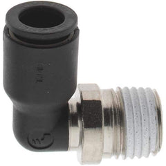 Parker - 5/16" Outside Diam, 1/4 NPT, Nylon Push-to-Connect Tube Male Elbow - 290 Max psi - Apex Tool & Supply