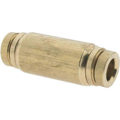 Parker - 1/4" Outside Diam, Brass Push-to-Connect Tube Union - Tube to Tube Connection, Nitrile O-Ring - Apex Tool & Supply