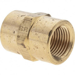Parker - 1/2 Female Thread, Brass Industrial Pipe Coupling - FNPTF, 1,000 psi - Apex Tool & Supply