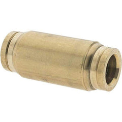 Parker - 1/2" Outside Diam, Brass Push-to-Connect Tube Union - Tube to Tube Connection, Nitrile O-Ring - Apex Tool & Supply