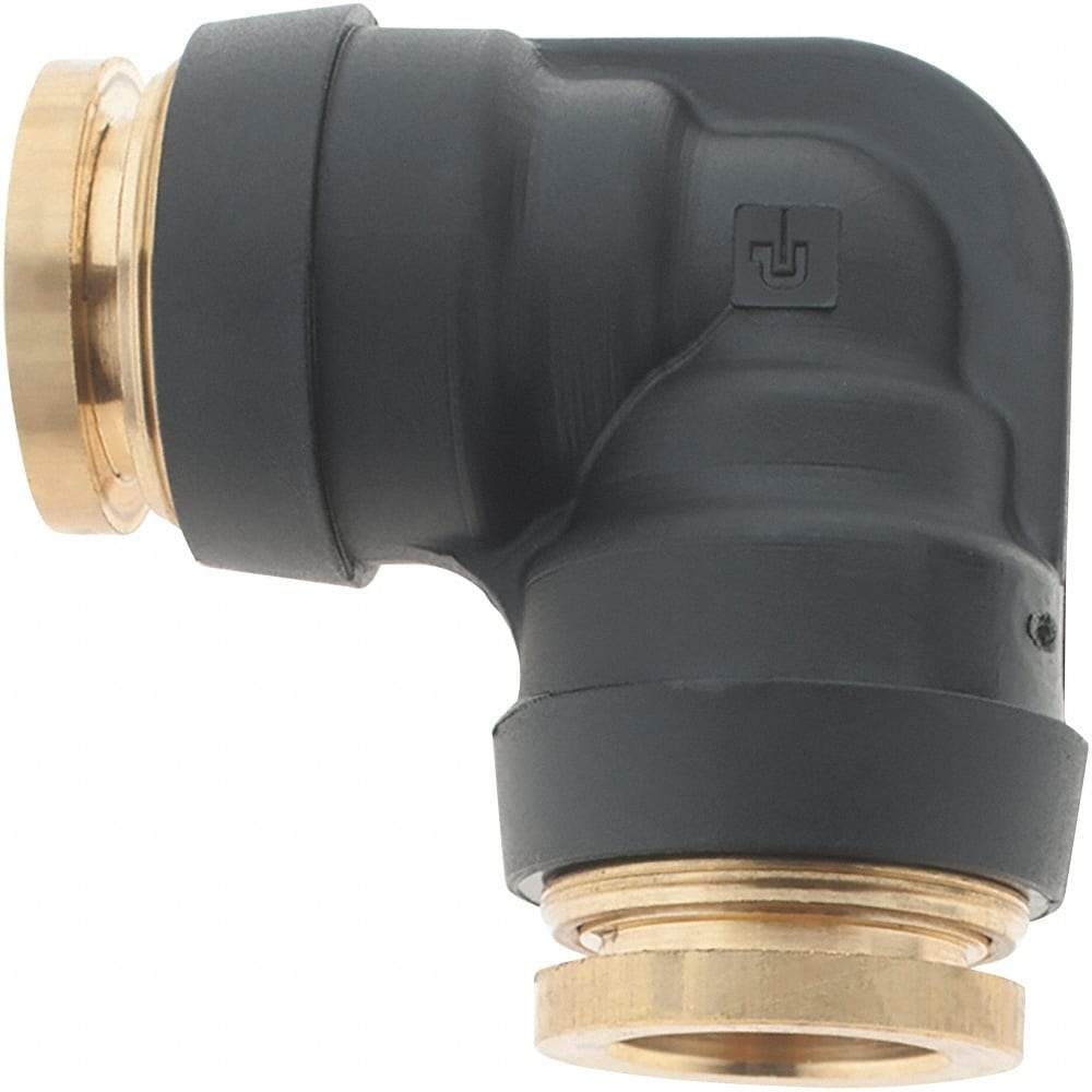 Parker - 1/2" Outside Diam, Brass Push-to-Connect Tube Union Elbow - 250 Max psi, Tube to Tube Connection - Apex Tool & Supply