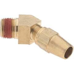 Parker - 3/8" OD, Brass Male 45° Elbow - 400 Max Working psi, - Apex Tool & Supply
