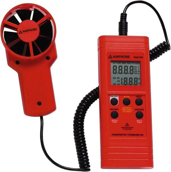 Amprobe - 0.4 to 25 m/Sec Air Anemometer - 122°F Max - Apex Tool & Supply