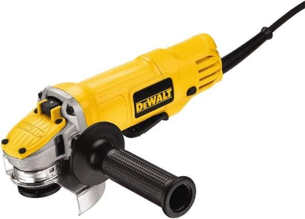 DeWALT - 4-1/2" Wheel Diam, 12,000 RPM, Corded Angle & Disc Grinder - 5/8-11 Spindle, 115 Volts, 9 Amps, Rear Exhaust - Apex Tool & Supply