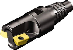 Sandvik Coromant - 2 Inserts, 25.4mm Cut Diam, 24.5mm Arbor Diam, 10.01mm Max Depth of Cut, Indexable Square-Shoulder Face Mill - 59mm High, R390-11.. Insert Compatibility, Through Coolant, Series CoroMill 390 - Apex Tool & Supply