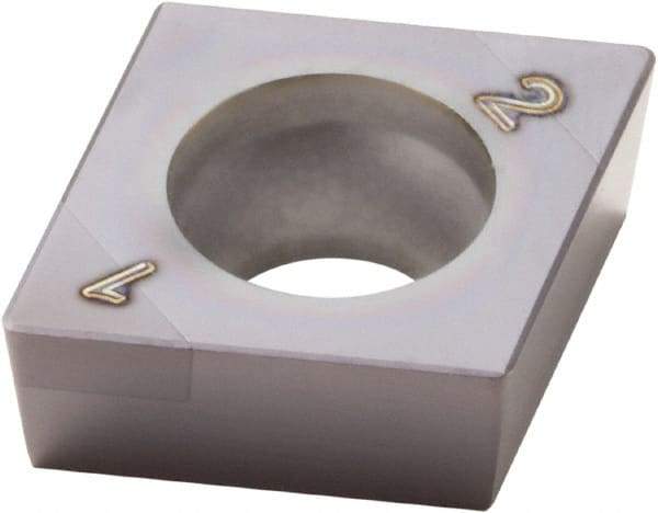 Seco - CCGW32.52 WZ Grade CBN060K PCBN Turning Insert - TiAlSiN Finish, 80° Diamond, 3/8" Inscr Circle, 5/32" Thick, 1/32" Corner Radius - Apex Tool & Supply