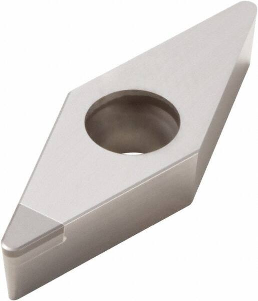 Seco - VBGW331 Grade CBN010 PCBN Turning Insert - Uncoated, 35° Diamond, 3/8" Inscr Circle, 3/16" Thick, 1/64" Corner Radius - Apex Tool & Supply