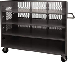 Durham - 2,000 Lb Capacity, 3 Shelf, 3-Sided Steel Truck - 30" Long x 48-1/2" Wide x 56-7/16" High, Phenolic Wheels - Apex Tool & Supply