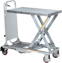 Vestil - 400 Lb Capacity Manual Scissor Elevating Cart - 8-3/4" to 29" Lift Height, 27-1/2" Platform Length x 17-5/8" Platform Width - Apex Tool & Supply