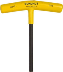 Bondhus - 5/16" Hex, T-Handle Cushion Grip, Hex Key - 6" OAL, Protanium High Torque Steel, Inch System of Measurement - Apex Tool & Supply