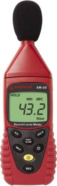 Amprobe - A and C Frequency Weight, LCD Display Sound Meter - 30 to 130 Decibels - Apex Tool & Supply
