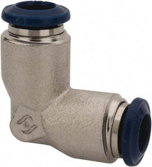 Value Collection - 5/16" Outside Diam, Nickel Plated Brass Push-to-Connect Tube Union Elbow - 250 Max psi, Tube to Tube Connection, Buna O-Ring - Apex Tool & Supply