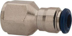 Value Collection - 3/8" Outside Diam, 1/4 NPTF, Nickel Plated Brass Push-to-Connect Tube Female Connector - 250 Max psi, Tube to Female NPT Connection, Buna O-Ring - Apex Tool & Supply