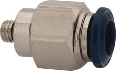 Value Collection - 1/4" Outside Diam, 10-32 Universal, Nickel Plated Brass Push-to-Connect Tube Male Connector - 250 Max psi, Tube to Universal Thread Connection, Buna O-Ring - Apex Tool & Supply