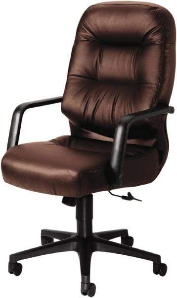 Hon - 46-1/2" High Executive High Back Leather Chair - 26" Wide x 29-3/4" Deep, Leather, Memory Foam Seat, Burgundy - Apex Tool & Supply