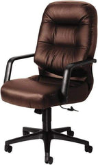Hon - 46-1/2" High Executive High Back Leather Chair - 26" Wide x 29-3/4" Deep, Leather, Memory Foam Seat, Burgundy - Apex Tool & Supply