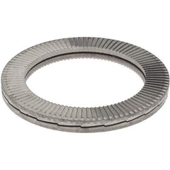 Value Collection - 1", 1.548" OD, Uncoated, Stainless Steel Wedge Lock Washer - Grade 316L, 1.092 to 1.108" ID - Apex Tool & Supply