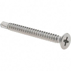 Value Collection - #10, Flat Head, Phillips Drive, 2" OAL, #3 Point, Self Drilling Screw - Grade 410 Stainless Steel - Apex Tool & Supply
