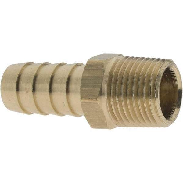 Value Collection - 3/8 MNPTF Thread Barb x MNPTF Adapter - 1/2" ID Hose, Brass - Apex Tool & Supply