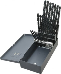 Chicago-Latrobe - 1/16 to 1/2", 118° Point, Oxide Finish, High Speed Steel Taper Length Drill Bit Set - Apex Tool & Supply