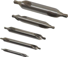 Chicago-Latrobe - 5 Piece, #1 to 5, 1/8 to 7/16" Body Diam, 3/64 to 3/16" Point Diam, Plain Edge, High Speed Steel Combo Drill & Countersink Set - 60° Incl Angle, 1/8 to 2-3/4" OAL, Double End, 217 Series Compatibility - Apex Tool & Supply